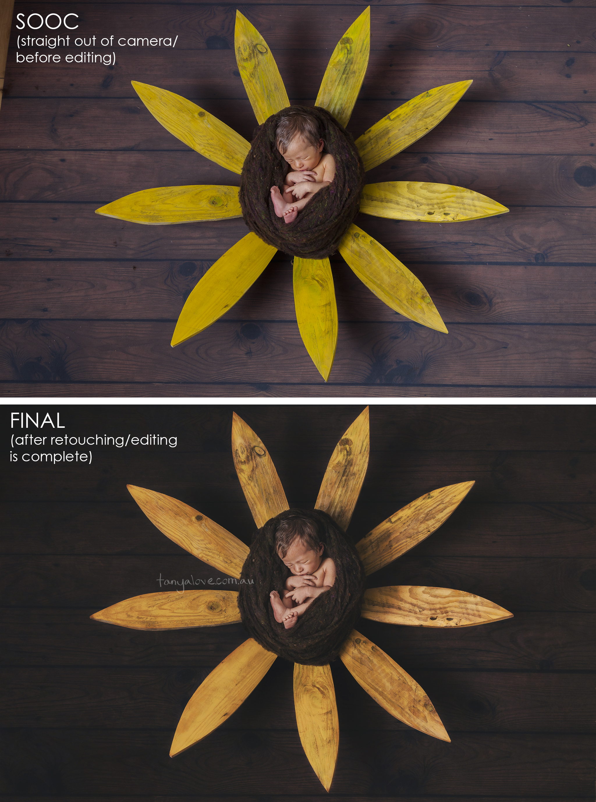 Newborn Photography, Before and After